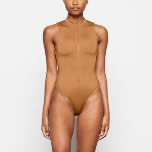 Skims Zip Front Sleeveless One Piece Swimsuit/Bodysuit